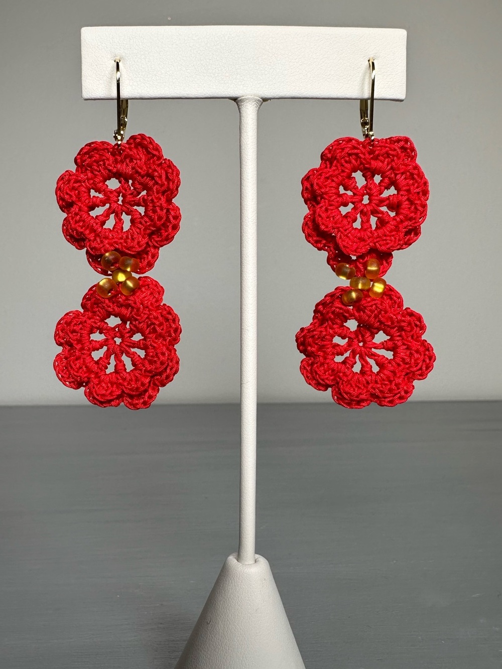 Handmade Crochet Floral Earrings